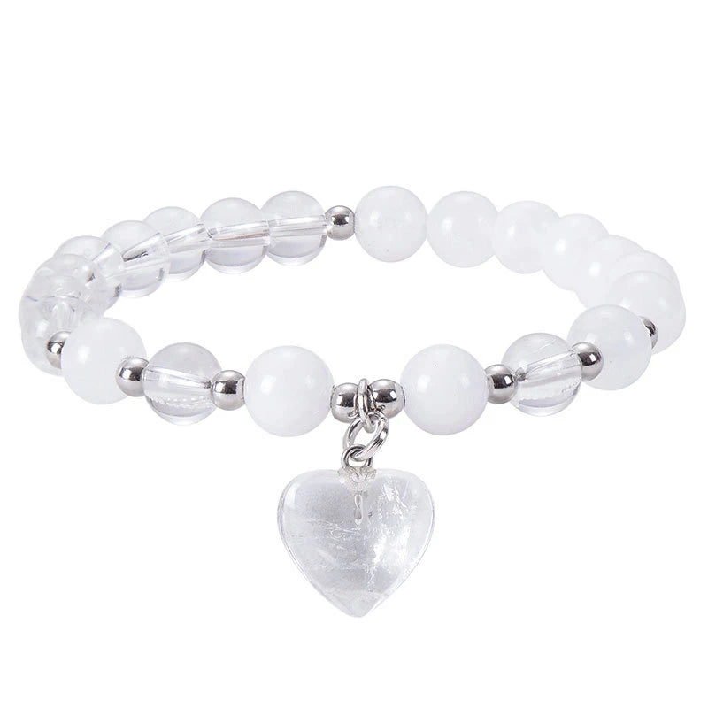 Sodalite Hot Sale Jewelry 8MM Crystal Stone Heart Cut Beads Energy Bracelets for Girls Elastic Bracelets for Friendship Gift