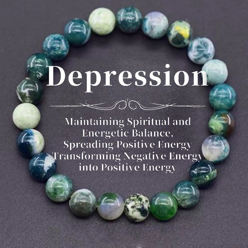 Natural Stone Symbolic Beaded Bracelet Women Men Anxiety Relief Protection Money Spiritual Inner Self-Love Jewelry