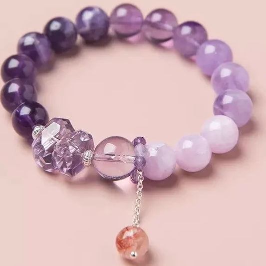 Nine Purple Fire Multi Treasure Crystal Bracelet Feng Shui Style Crystal Crafts