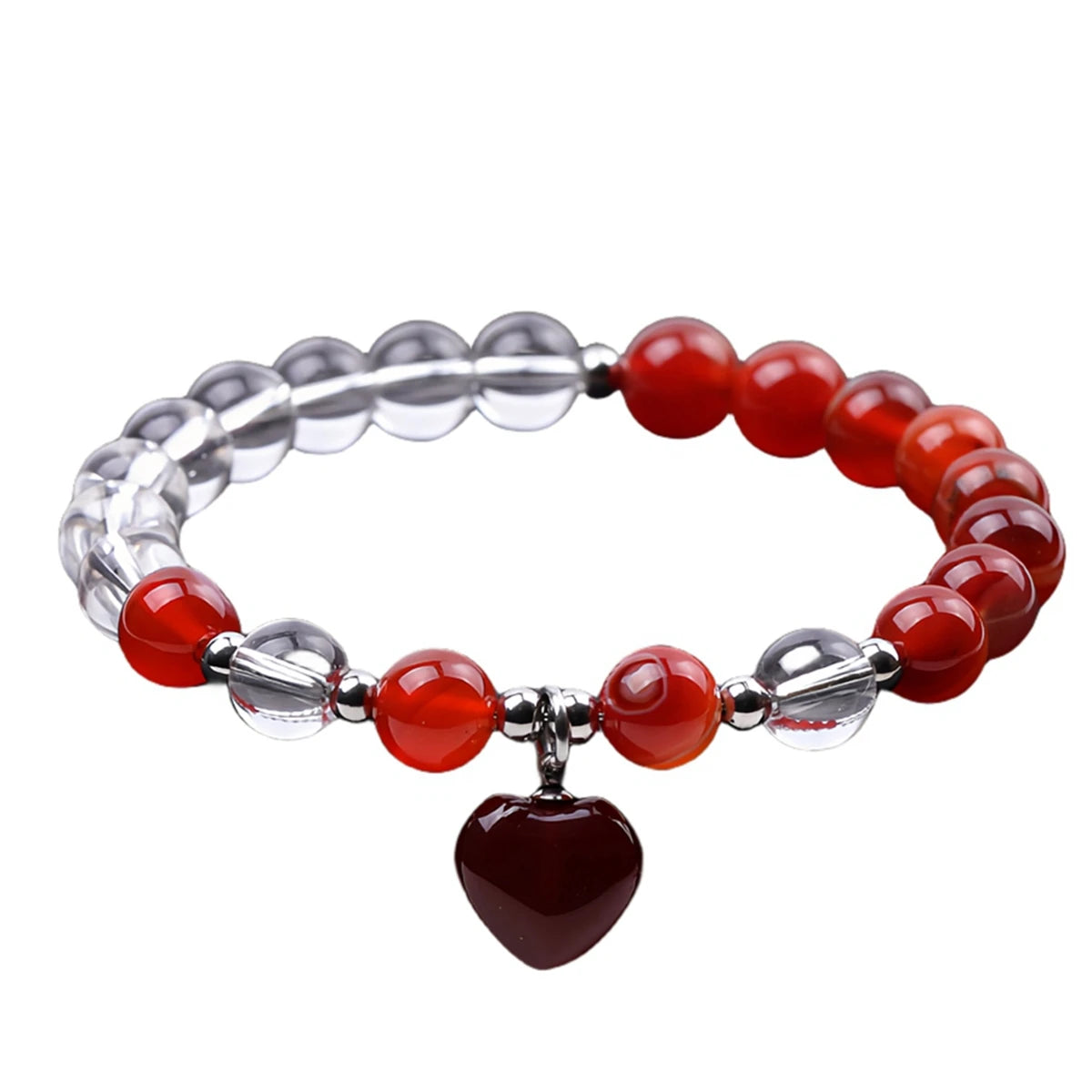 Sodalite Hot Sale  Jewelry 8MM Crystal Stone Heart Cut Beads Energy Bracelets for Girls Elastic Bracelets for Friendship Gift