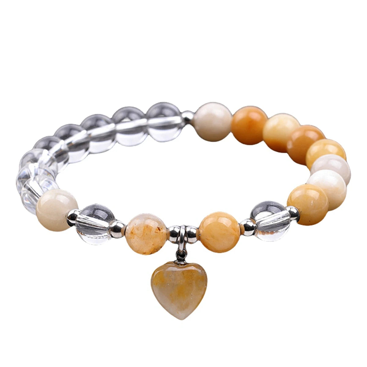 Sodalite Hot Sale  Jewelry 8MM Crystal Stone Heart Cut Beads Energy Bracelets for Girls Elastic Bracelets for Friendship Gift