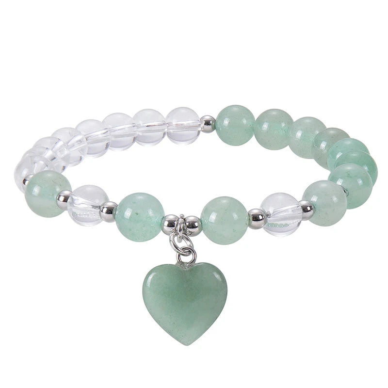 Sodalite Hot Sale  Jewelry 8MM Crystal Stone Heart Cut Beads Energy Bracelets for Girls Elastic Bracelets for Friendship Gift