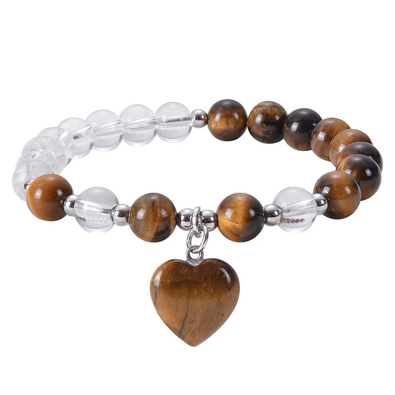 Sodalite Hot Sale  Jewelry 8MM Crystal Stone Heart Cut Beads Energy Bracelets for Girls Elastic Bracelets for Friendship Gift
