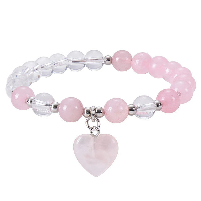 Sodalite Hot Sale  Jewelry 8MM Crystal Stone Heart Cut Beads Energy Bracelets for Girls Elastic Bracelets for Friendship Gift