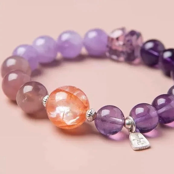 Nine Purple Fire Multi Treasure Crystal Bracelet Feng Shui Style Crystal Crafts