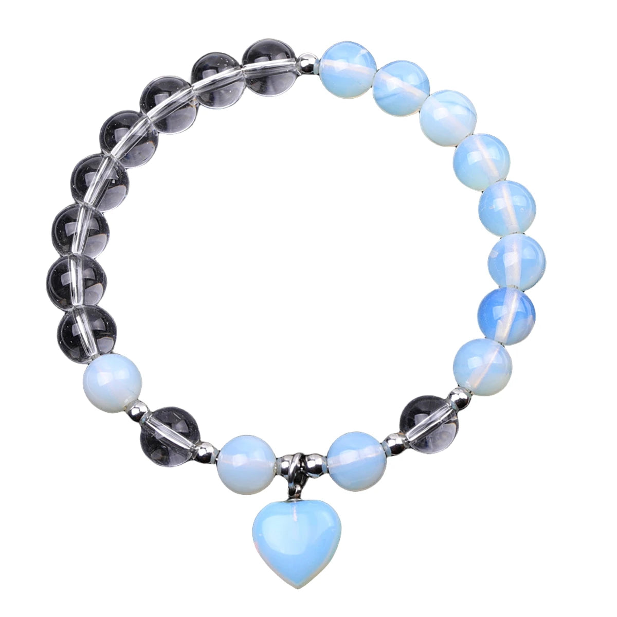 Sodalite Hot Sale  Jewelry 8MM Crystal Stone Heart Cut Beads Energy Bracelets for Girls Elastic Bracelets for Friendship Gift