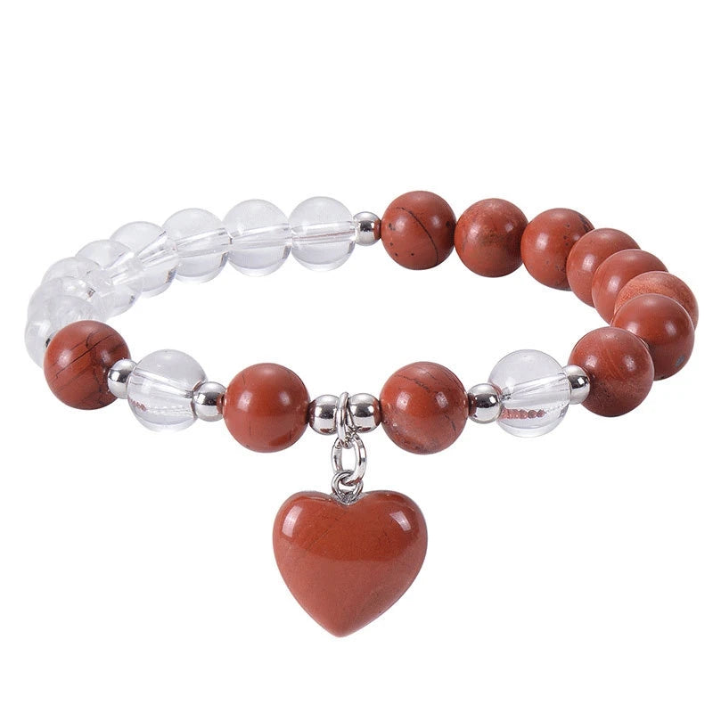 Sodalite Hot Sale  Jewelry 8MM Crystal Stone Heart Cut Beads Energy Bracelets for Girls Elastic Bracelets for Friendship Gift