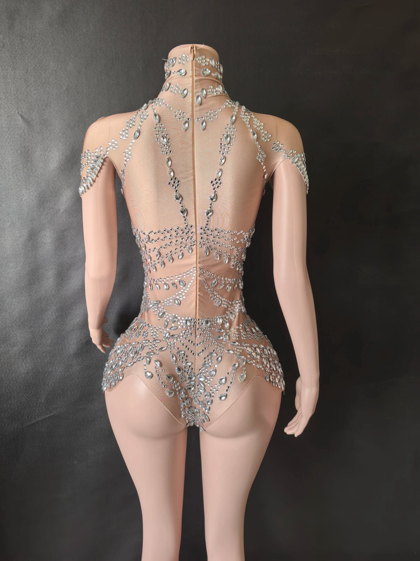 Rhinestones Bodysuit Pole DancePerformance Clothing Party Rave Outfit Clubwear Stretch Drag Queen Costume