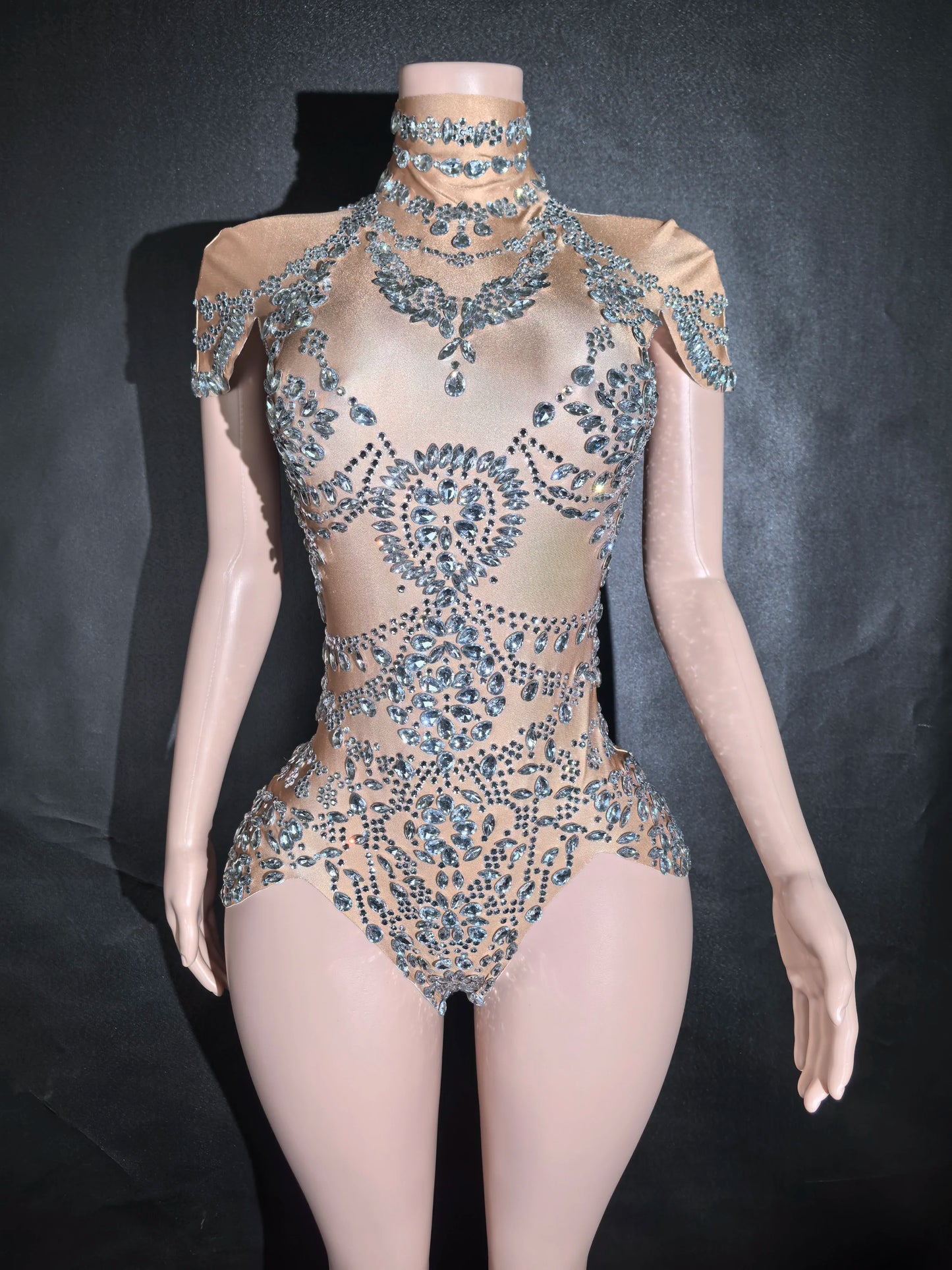 Rhinestones Bodysuit Pole DancePerformance Clothing Party Rave Outfit Clubwear Stretch Drag Queen Costume