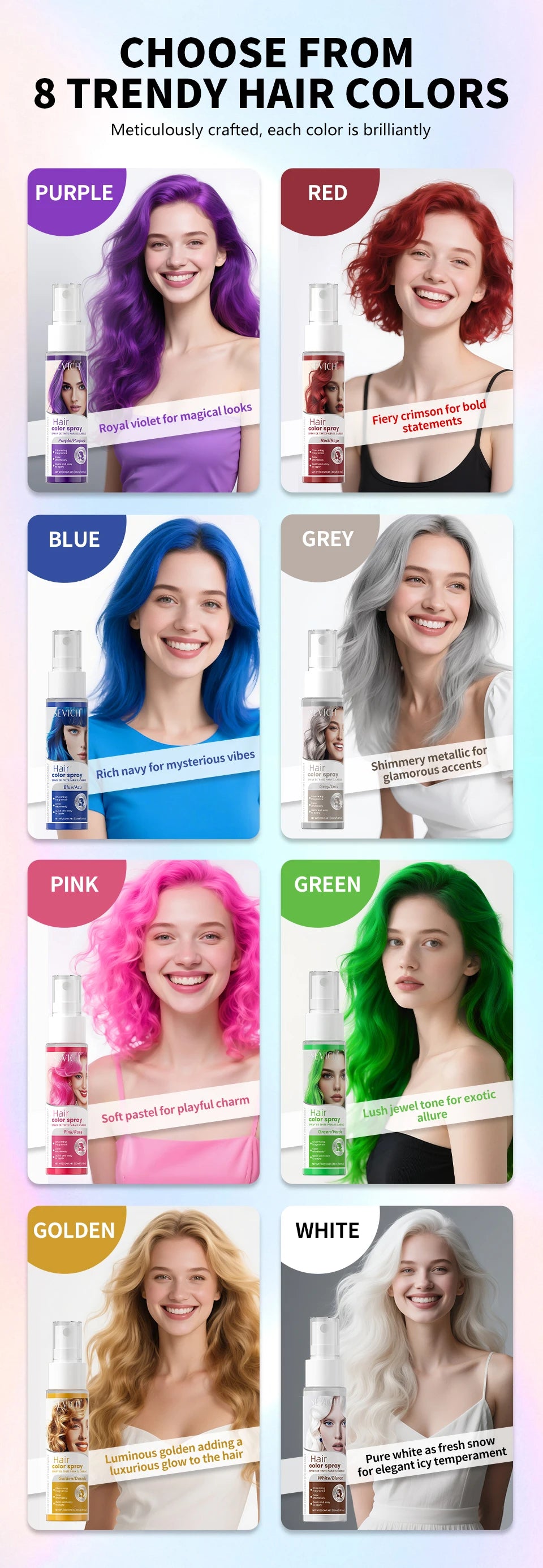 Hair Color Spray Hairs Dyed Hair Colour Styling Product Long Lasting Dye for Hair Beards Coloring Temporary Hair Colour Cream