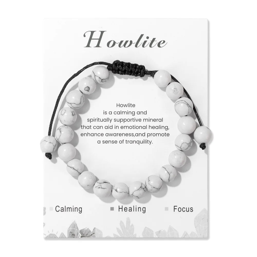 Adjustable Healing Amethysts Bracelets For Women Men Natural Stone 8mm Beads Braided Bracelet Stress Relief Anxiety Jewelry