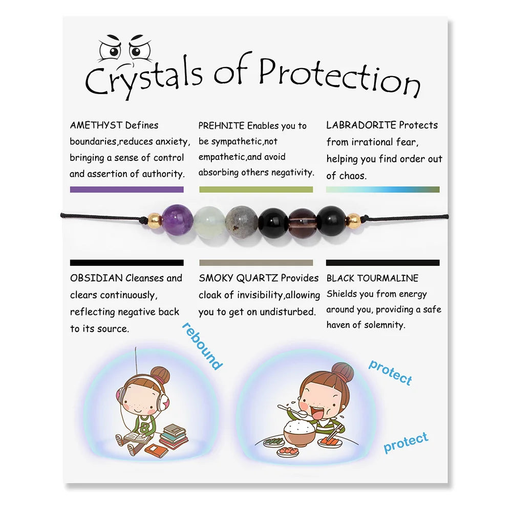 8MM Natural Stone Healthy Bracelet Handmade Beaded Braid Bracelets Adjustable Energy Sleeping Bracelet for Men Women Jewelry