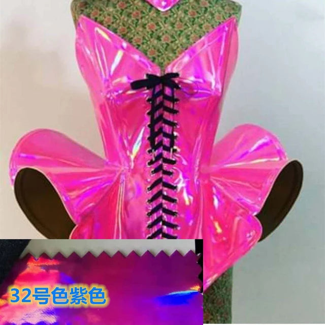 Rave Birthday Party Outfit Stage Costumes Nightclub Dj Singer Gogo Dance Costume Women Festival Clothing Laser Leather Dress