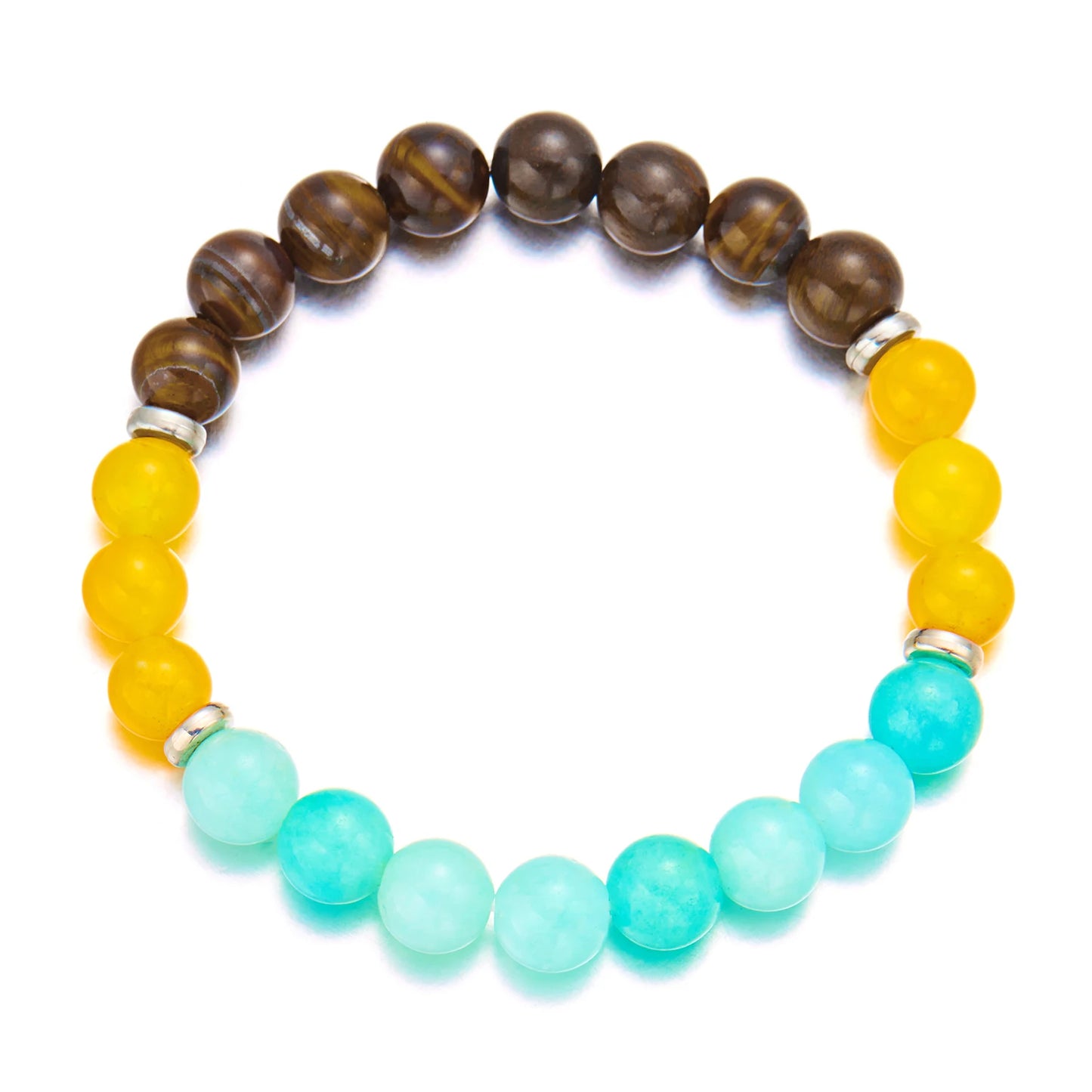 Classic Natural Stone Relieve Stress Anxiety Bracelet for Women Attract Good Luck Protection Tiger Eye Beads Bangles Jewelry