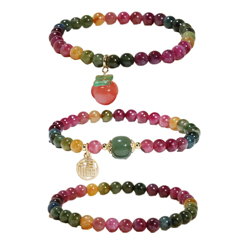 Natural Crystal Stone Beaded Bracelets for Women Anti Anxiety Healing Energy Money Wealth Prosperity Abundance Luck Feng Shui