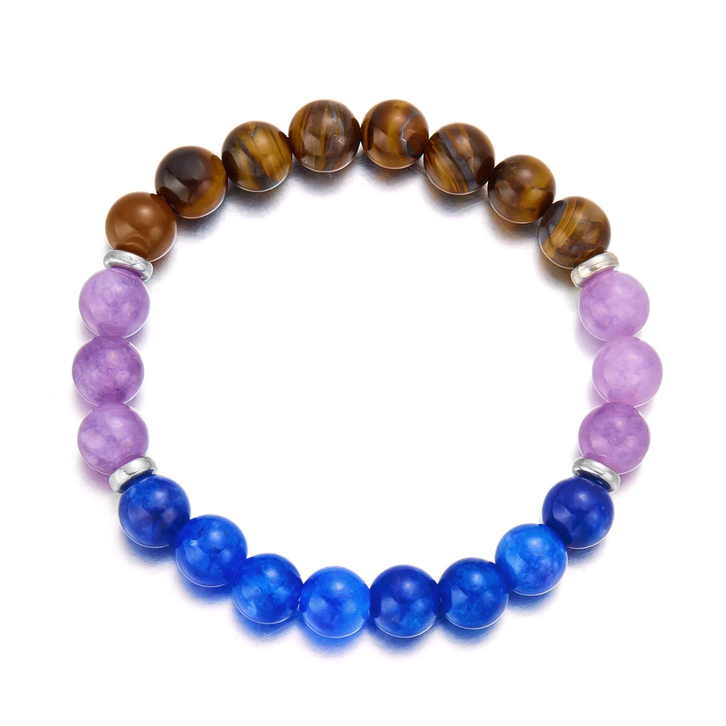 Classic Natural Stone Relieve Stress Anxiety Bracelet for Women Attract Good Luck Protection Tiger Eye Beads Bangles Jewelry