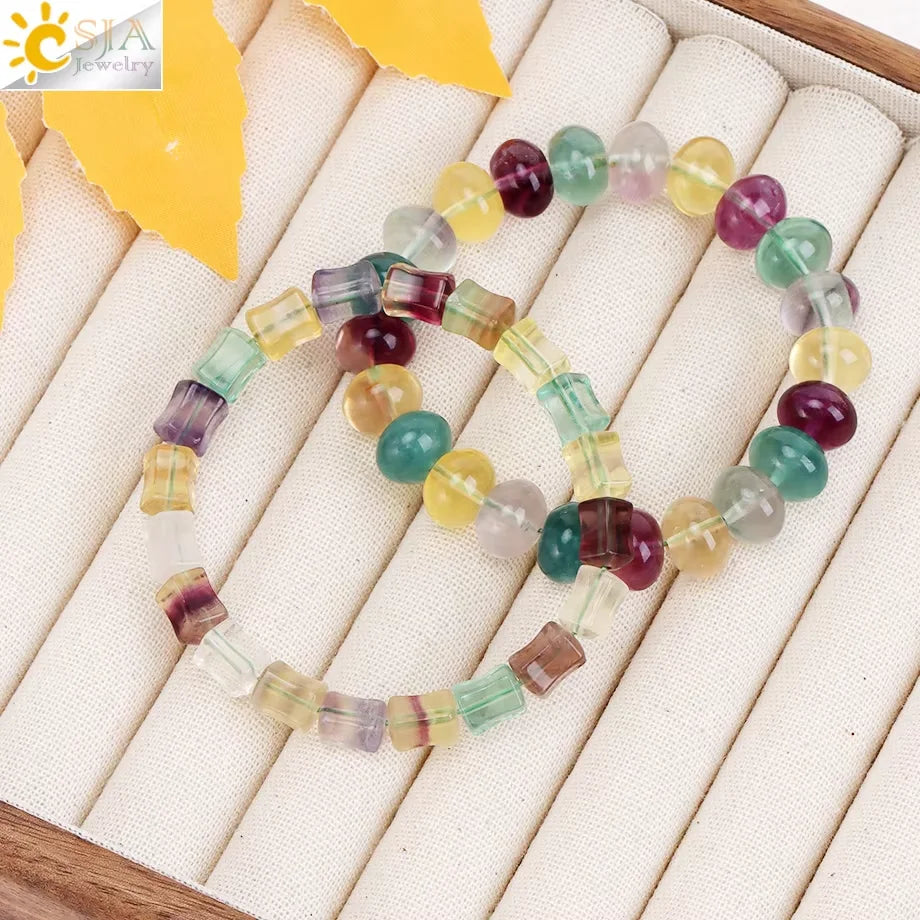 Natural Stone Beads Bracelet for Women Heart Charm Amethysts Crystal Quartzs Tiger Eye Elastic Bangles Reiki Jewelry Gift H543