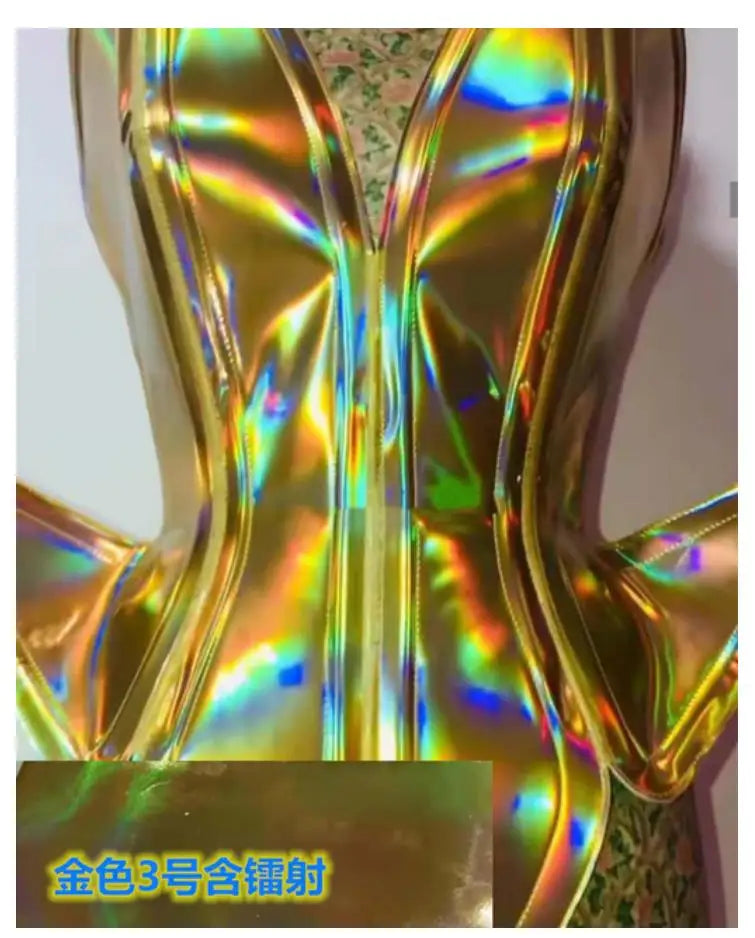 Rave Birthday Party Outfit Stage Costumes Nightclub Dj Singer Gogo Dance Costume Women Festival Clothing Laser Leather Dress