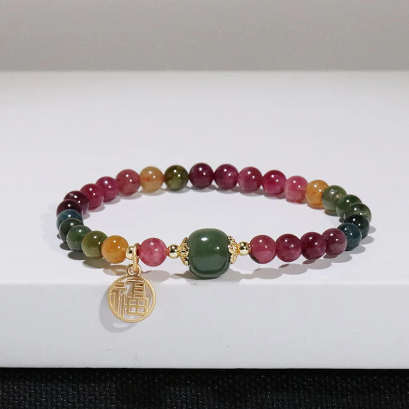 Natural Crystal Stone Beaded Bracelets for Women Anti Anxiety Healing Energy Money Wealth Prosperity Abundance Luck Feng Shui