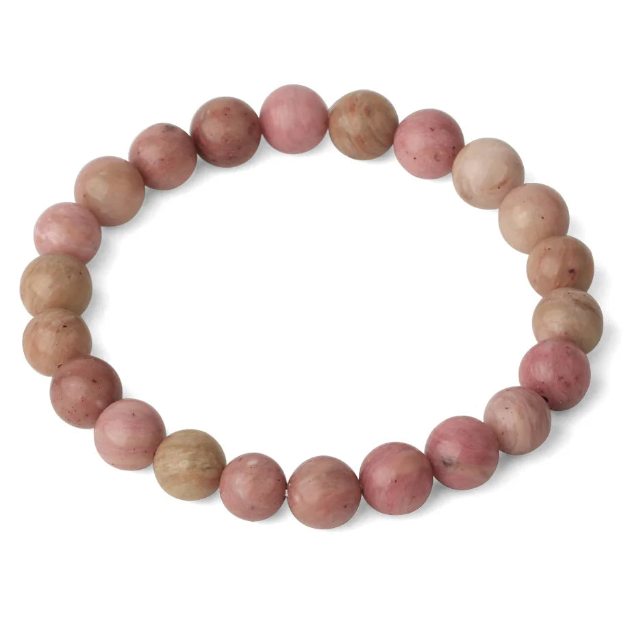 CSJA Women's Natural Stone Crystal Bracelet Love Heart Beaded Sodalite Tiger Eye Rose Quartz Amethyst Friendship G909 ﻿