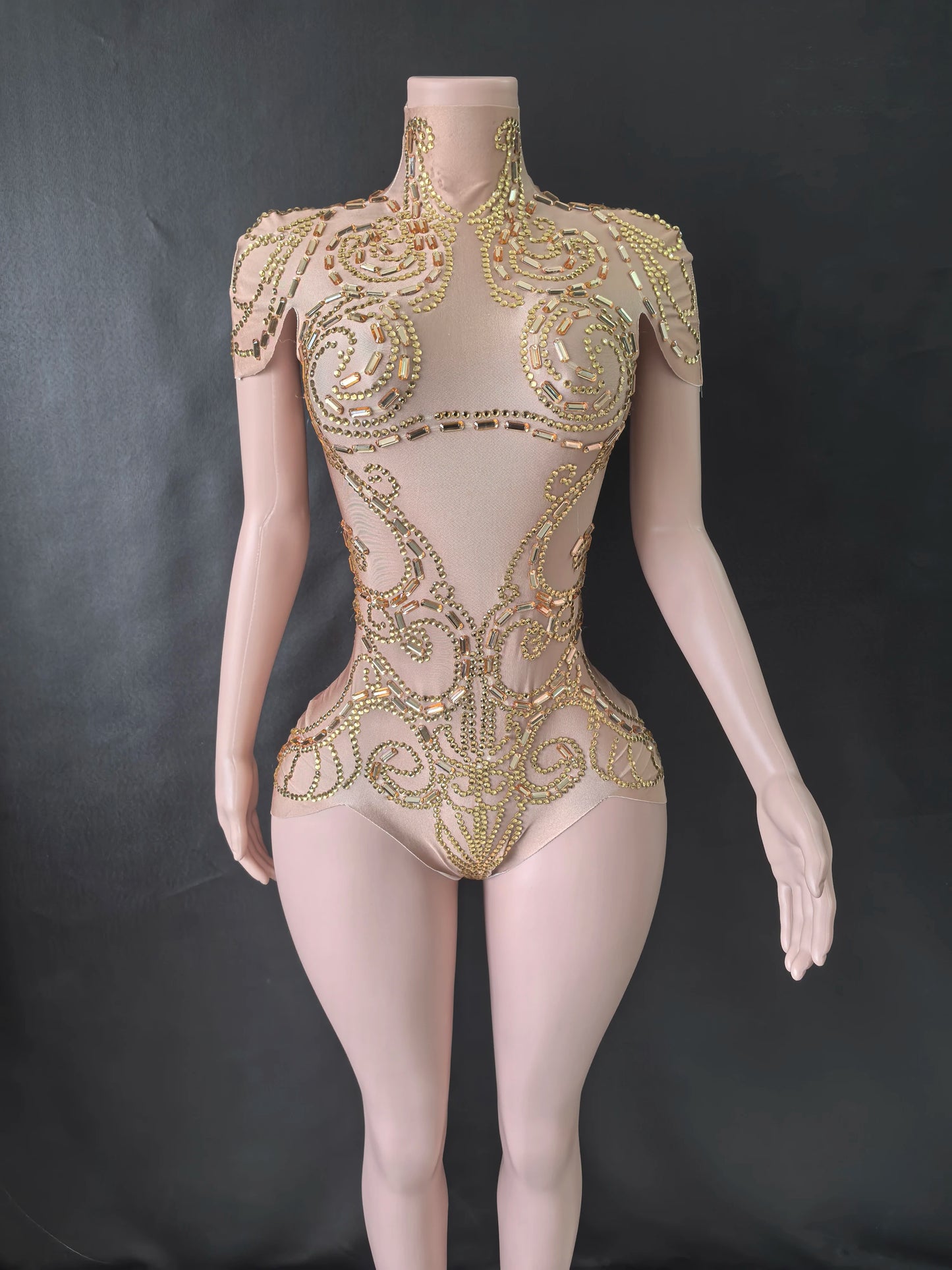 New Rhinestones Bodysuit Pole DancePerformance Clothing Party Rave Outfit Clubwear Stretch Drag Queen Costume 7G
