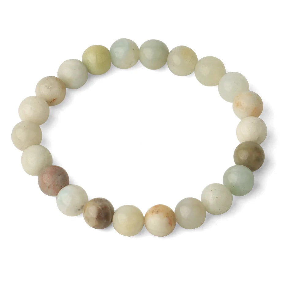 CSJA Women's Natural Stone Crystal Bracelet Love Heart Beaded Sodalite Tiger Eye Rose Quartz Amethyst Friendship G909 ﻿