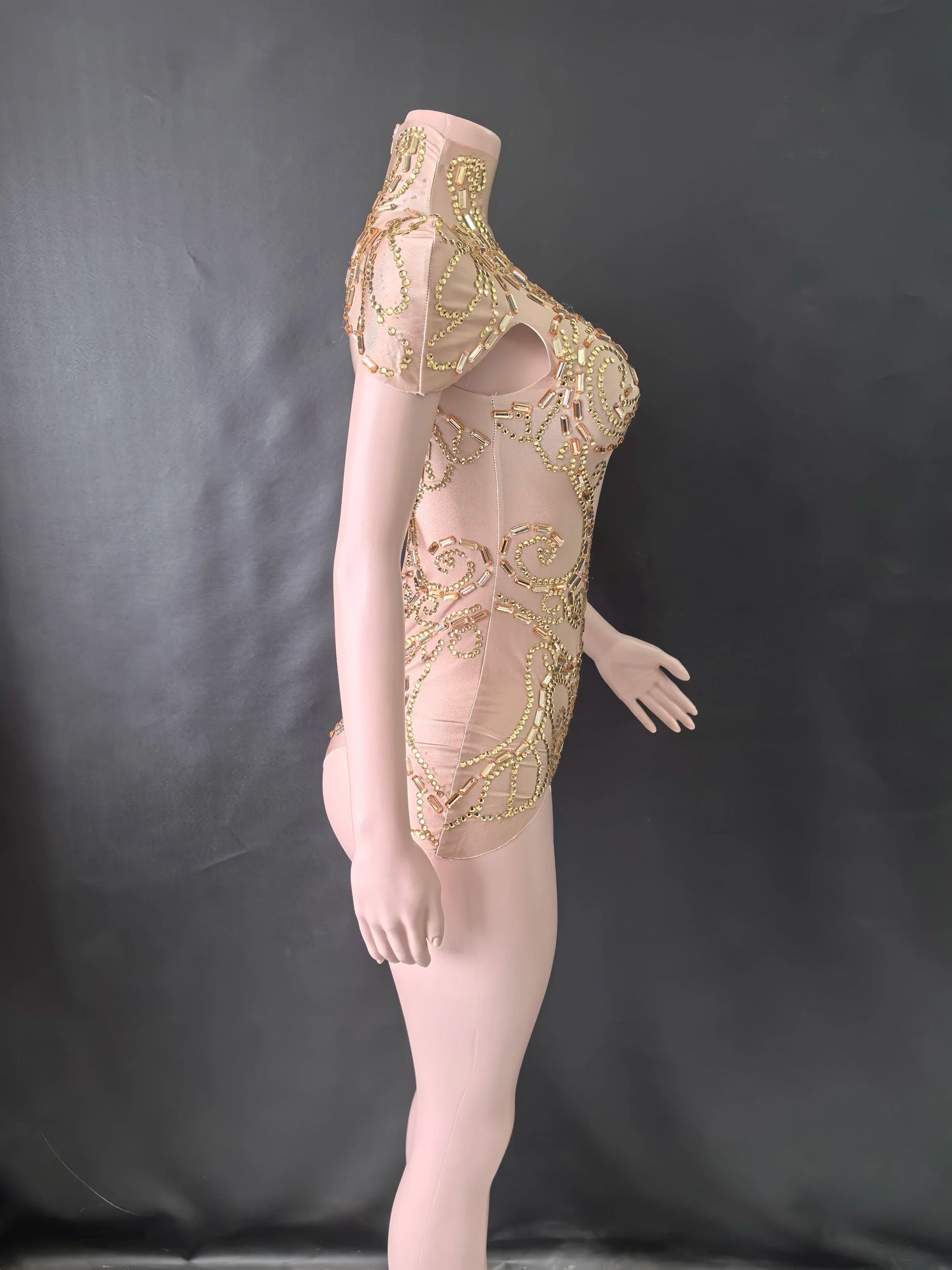 Rhinestones Bodysuit Pole DancePerformance Clothing Party Rave Outfit Clubwear Stretch Drag Queen Costume