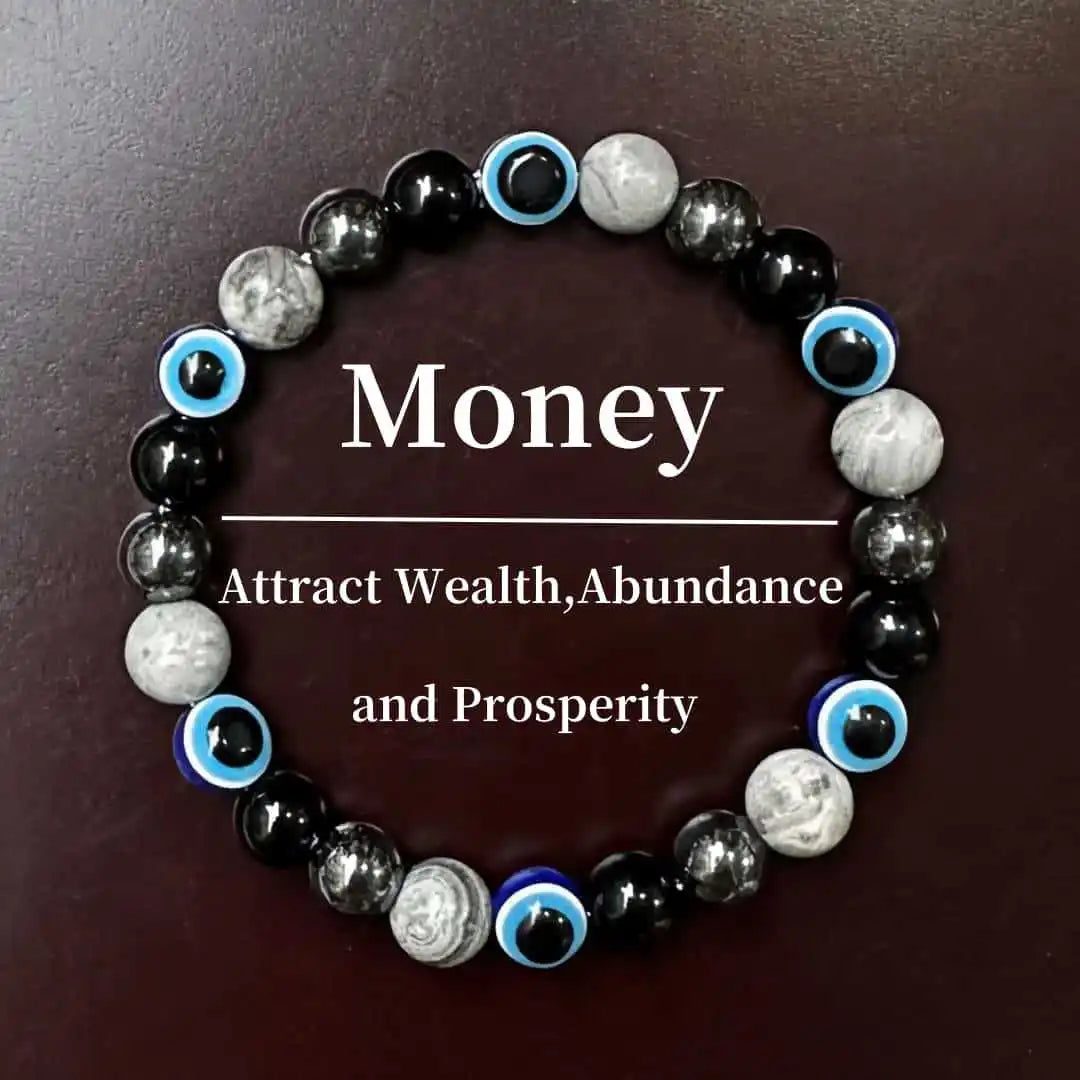 Triple Protection Bracelets for Men, Women Black Obsidian Hematite Tiger Eye Beaded 8mm Natural Stone Bracelet Jewelry Gifts