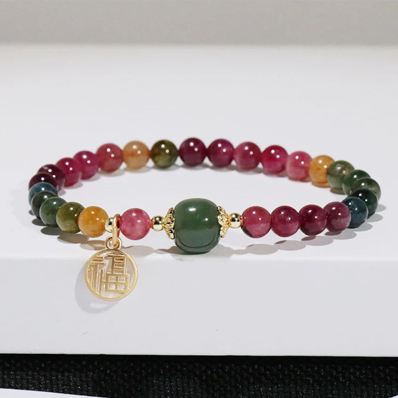 Natural Crystal Stone Beaded Bracelets for Women Anti Anxiety Healing Energy Money Wealth Prosperity Abundance Luck Feng Shui