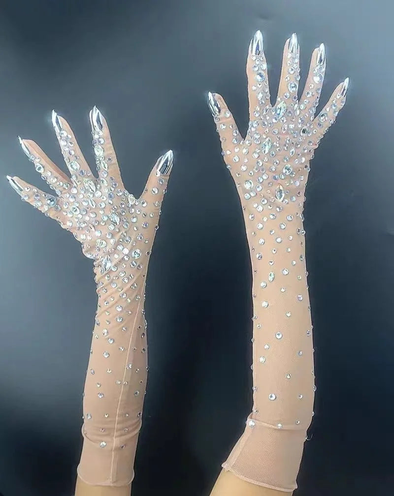New Rhinestones Bodysuit Pole DancePerformance Clothing Party Rave Outfit Clubwear Stretch Drag Queen Costume 7G