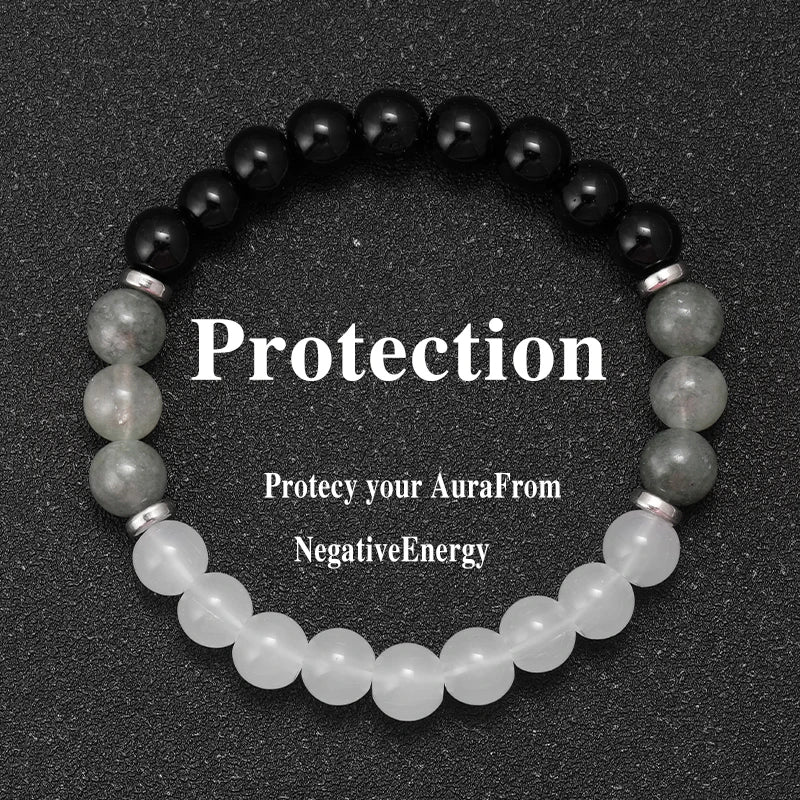 Natural Stone Bracelet Women Men Attract Good Luck Money Protection Health Green Malachite Tiger Eye Beads Bracelet Bangles