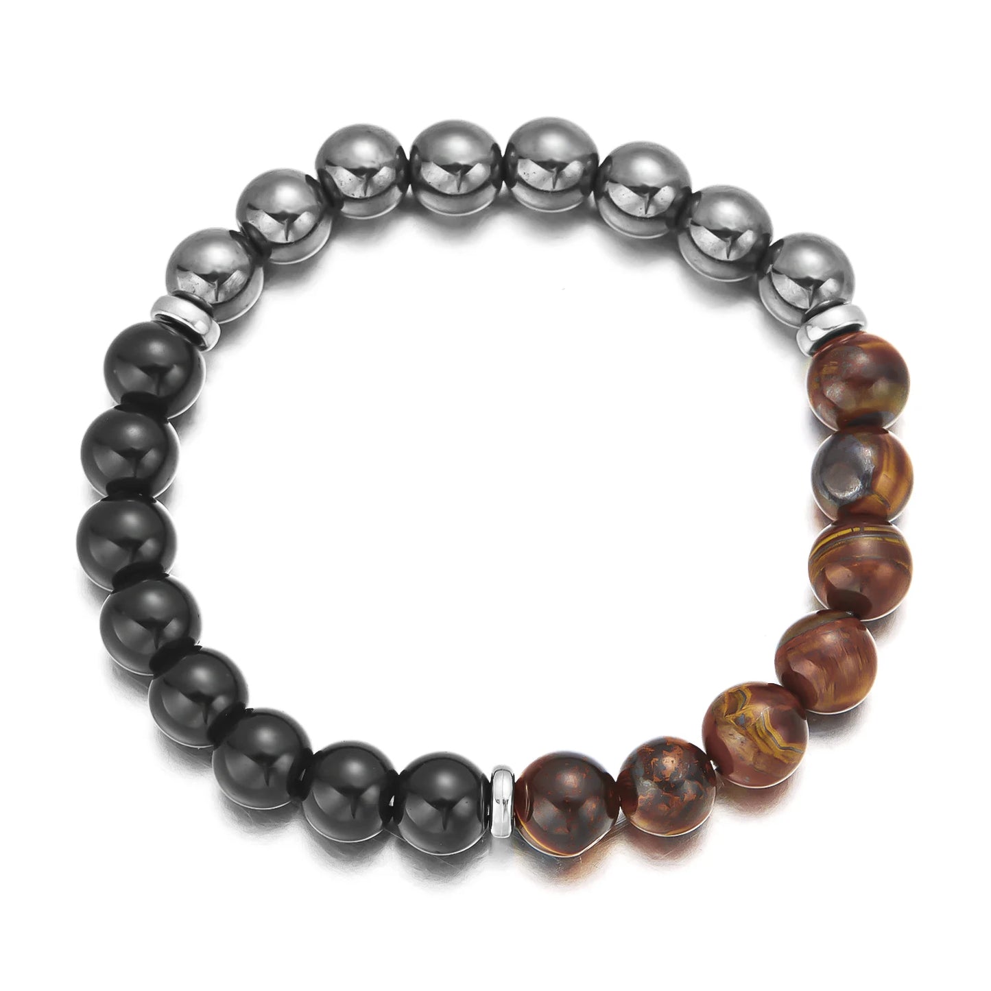 Classic Natural Stone Relieve Stress Anxiety Bracelet for Women Attract Good Luck Protection Tiger Eye Beads Bangles Jewelry