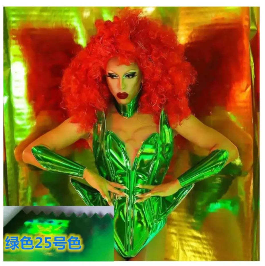 Rave Birthday Party Outfit Stage Costumes Nightclub Dj Singer Gogo Dance Costume Women Festival Clothing Laser Leather Dress