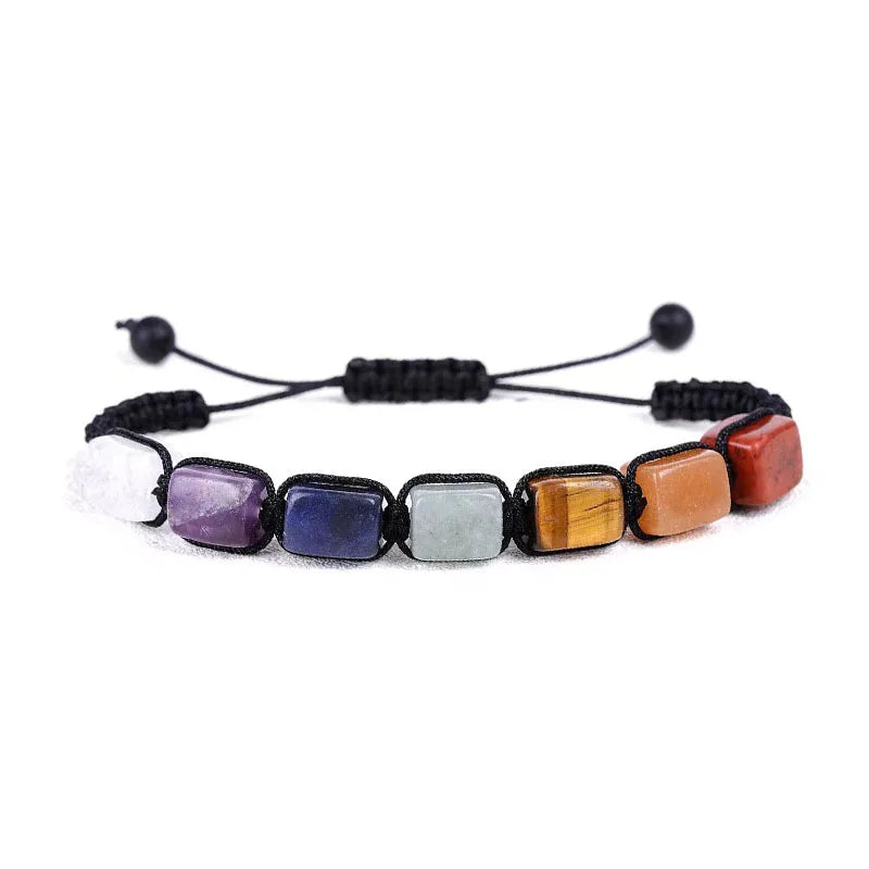 Natural Stone Bracelet for Women 7 Colors Chakra Stones Beads Bracelets Men Lucky Health Hand Jewelry Gifts Adjustable