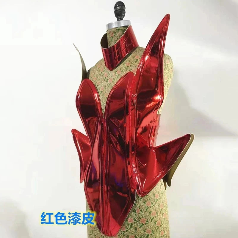 Rave Birthday Party Outfit Stage Costumes Nightclub Dj Singer Gogo Dance Costume Women Festival Clothing Laser Leather Dress