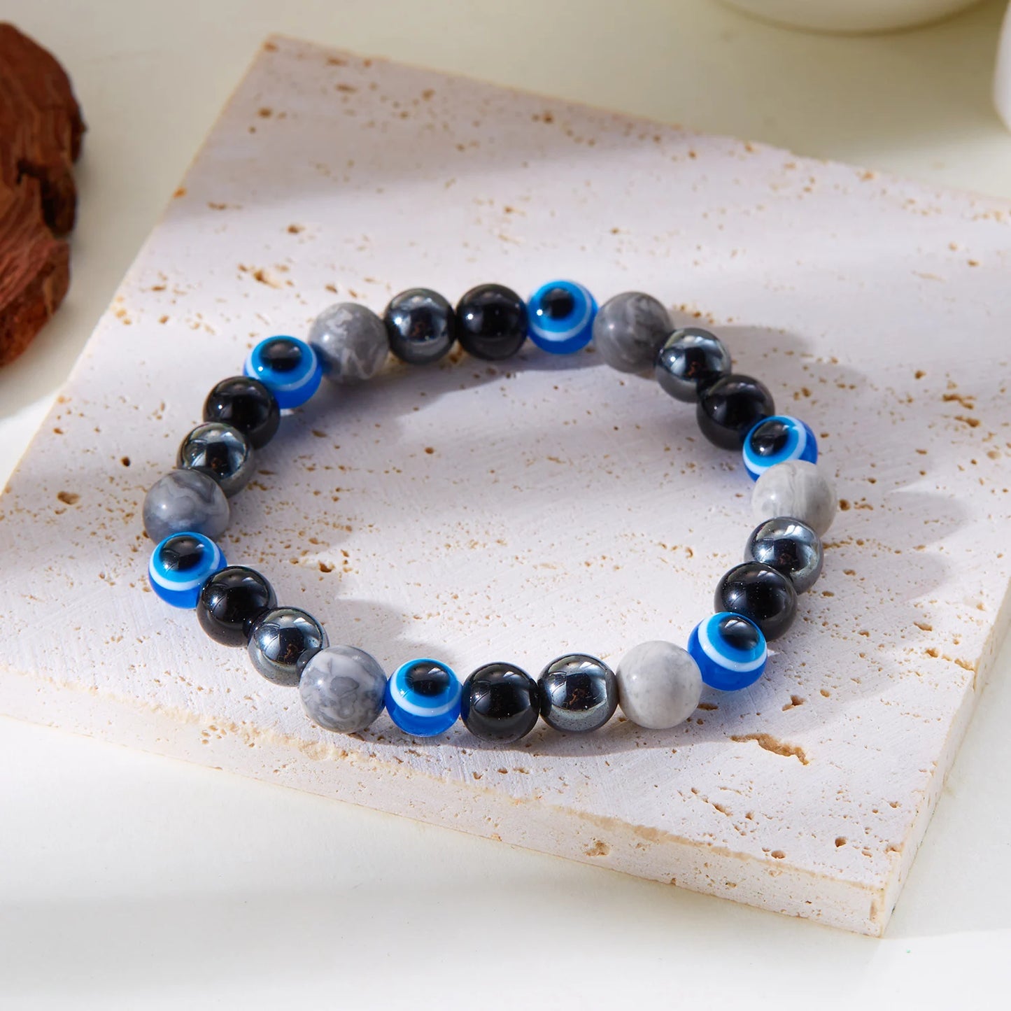Classic Natural Stone Relieve Stress Anxiety Bracelet for Women Attract Good Luck Protection Tiger Eye Beads Bangles Jewelry
