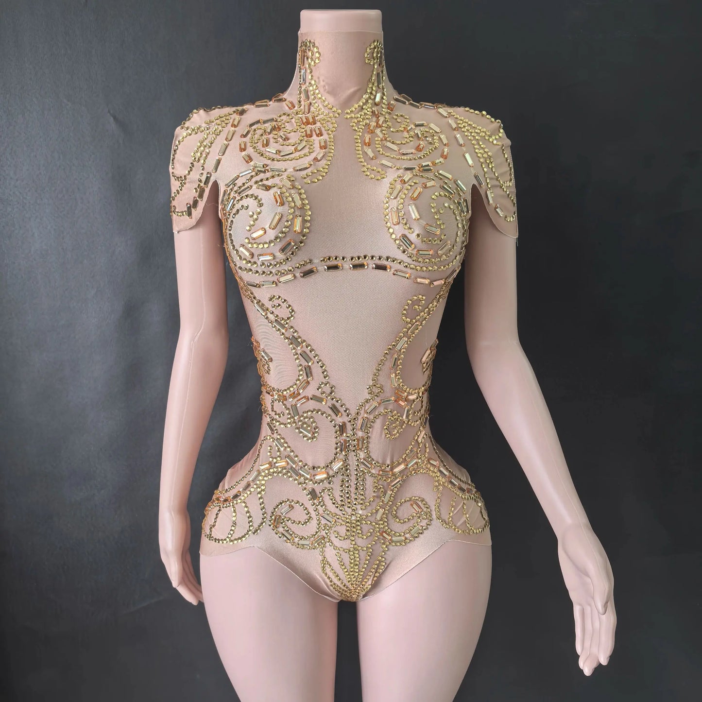 New Rhinestones Bodysuit Pole DancePerformance Clothing Party Rave Outfit Clubwear Stretch Drag Queen Costume 7G