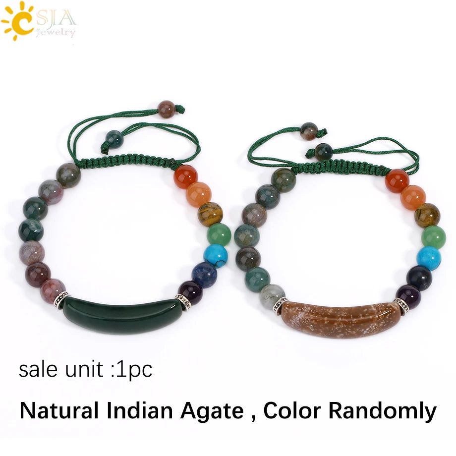 CSJA Women's Natural Stone Crystal Bracelet Love Heart Beaded Sodalite Tiger Eye Rose Quartz Amethyst Friendship G909 ﻿