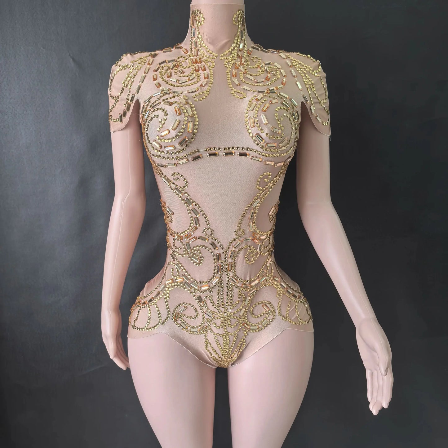 Rhinestones Bodysuit Pole DancePerformance Clothing Party Rave Outfit Clubwear Stretch Drag Queen Costume