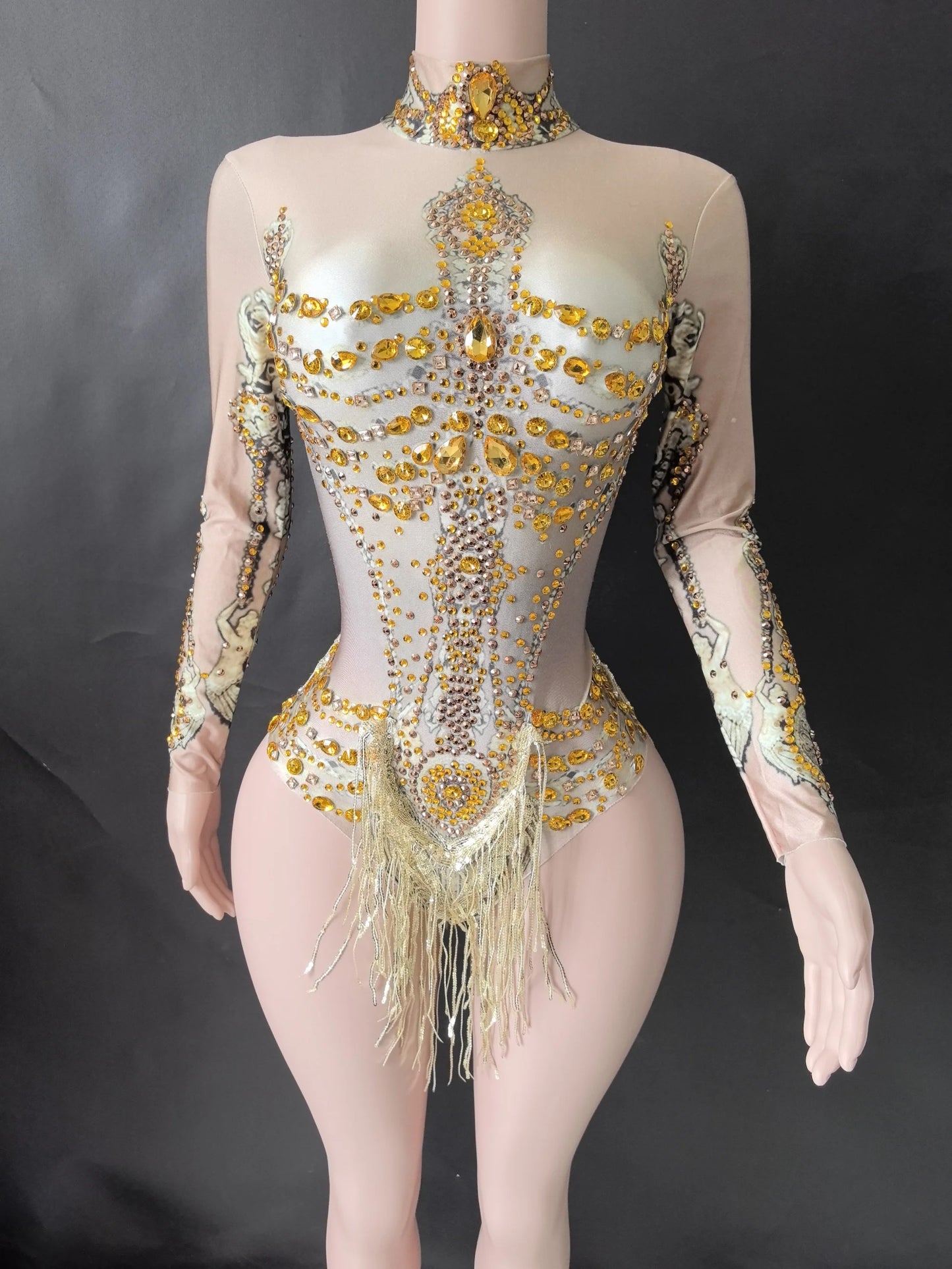 New Rhinestones Bodysuit Pole DancePerformance Clothing Party Rave Outfit Clubwear Stretch Drag Queen Costume 7G