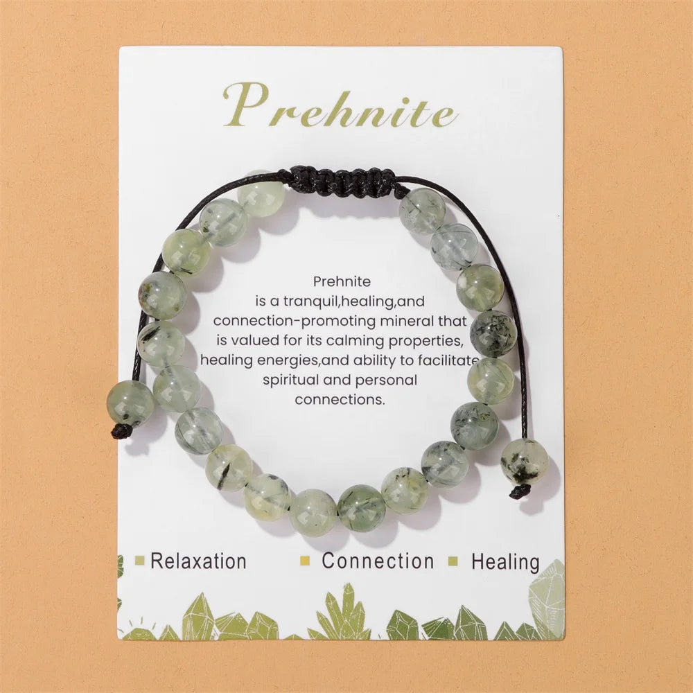 Adjustable Healing Amethysts Bracelets For Women Men Natural Stone 8mm Beads Braided Bracelet Stress Relief Anxiety Jewelry