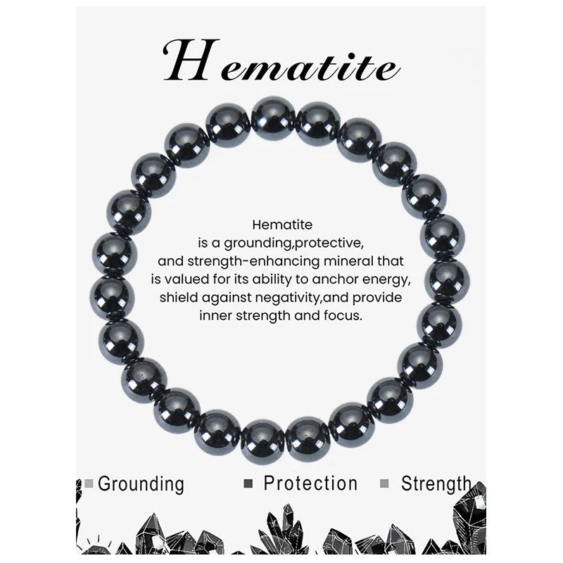 Natural Stone Beaded Bracelets With Card 8mm Apatite Amethysts Carnelian Tiger Eye Stone Stretch Bracelets For Women Men Jewelry