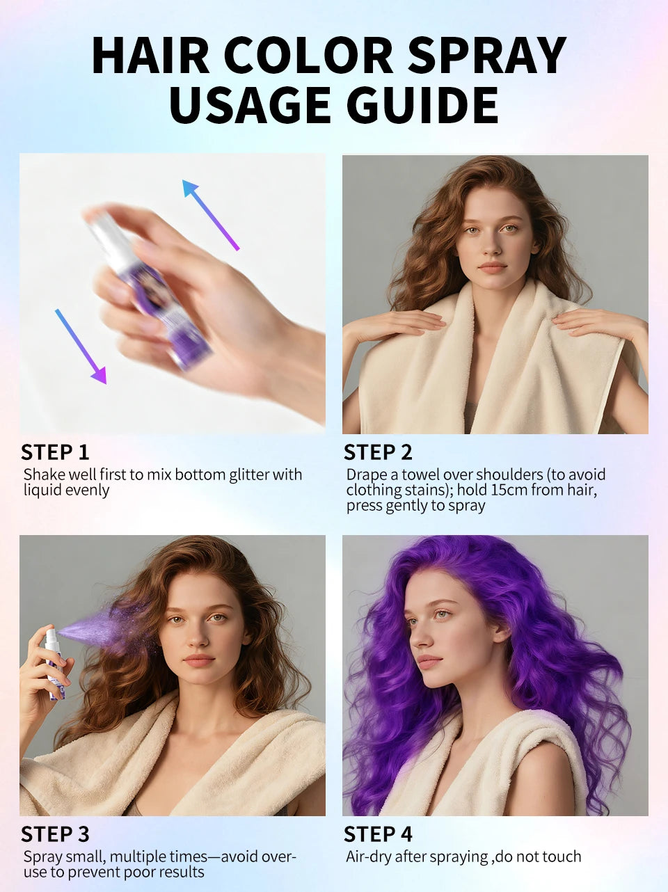 Hair Color Spray Hairs Dyed Hair Colour Styling Product Long Lasting Dye for Hair Beards Coloring Temporary Hair Colour Cream