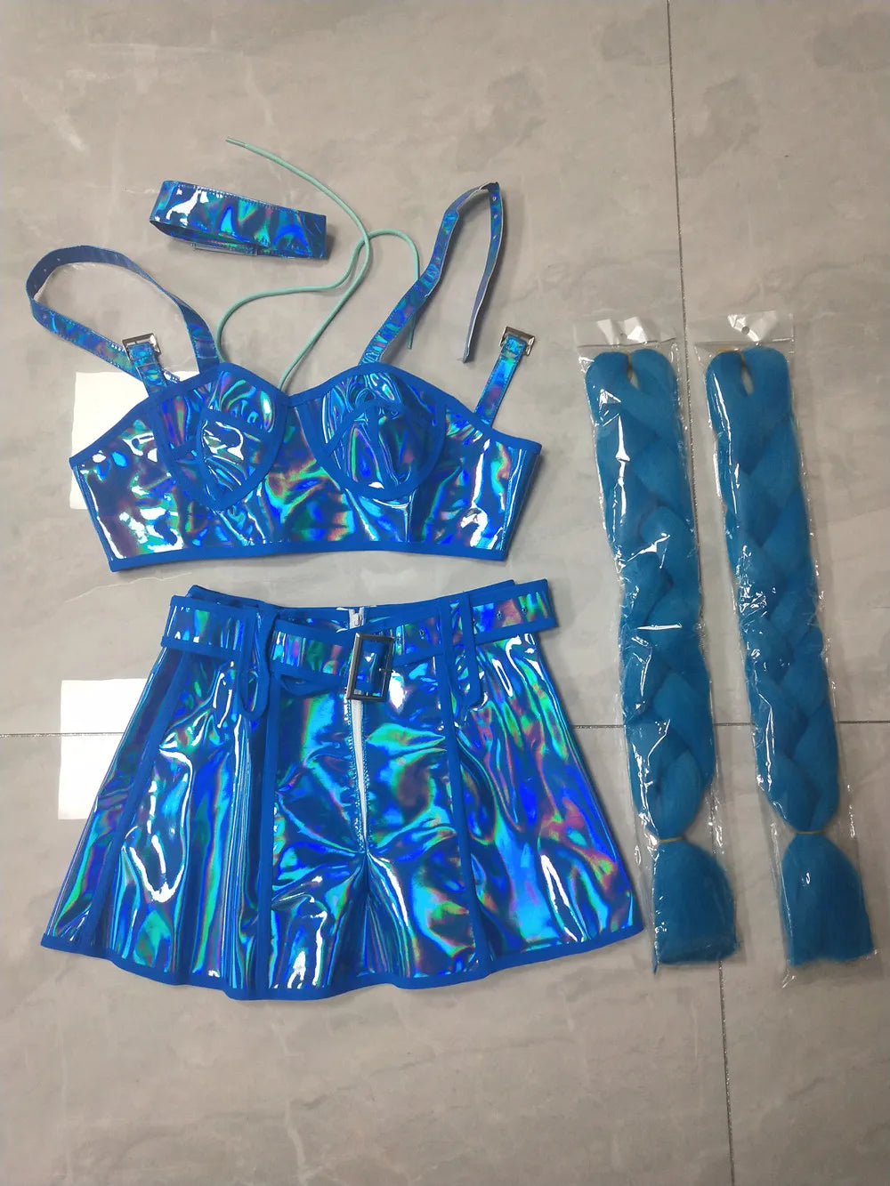 Club Party Carnival Rave Outfit Pink Laser Tops Skirt Team Stage Wear Nightclub Gogo Dancer Costume Festival Performance Clothes