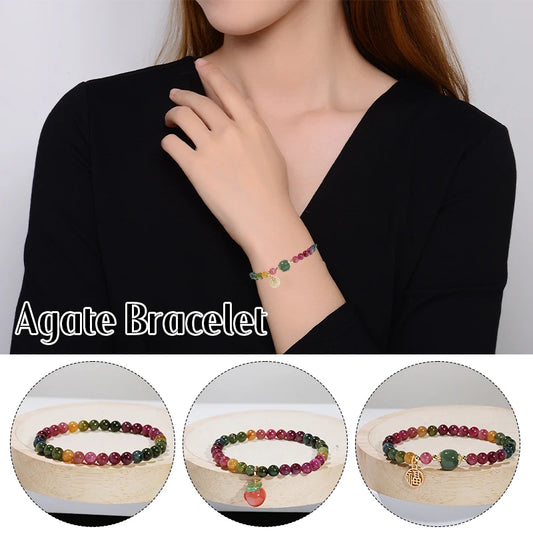 Natural Crystal Stone Beaded Bracelets for Women Anti Anxiety Healing Energy Money Wealth Prosperity Abundance Luck Feng Shui